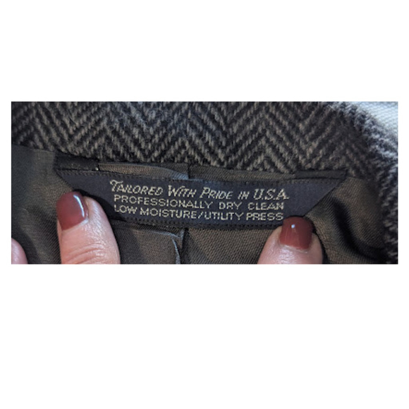 Heritage Herringbone Wool Blazer Tailored Classic Menswear Jacket 41R USA Made - Picture 11 of 11